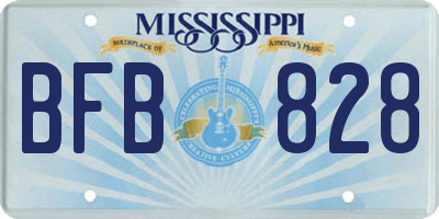 MS license plate BFB828