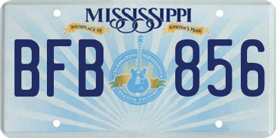 MS license plate BFB856