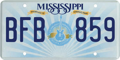 MS license plate BFB859