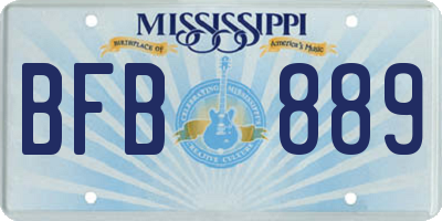 MS license plate BFB889
