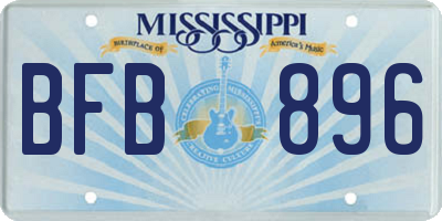 MS license plate BFB896