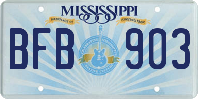 MS license plate BFB903