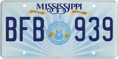 MS license plate BFB939