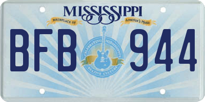 MS license plate BFB944
