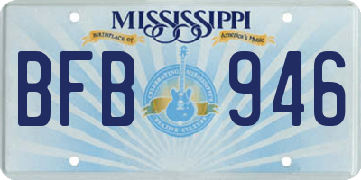 MS license plate BFB946
