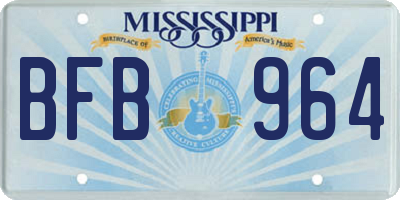 MS license plate BFB964