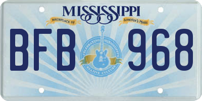 MS license plate BFB968