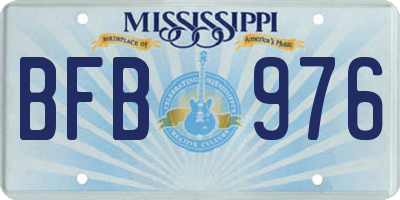 MS license plate BFB976
