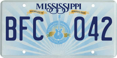 MS license plate BFC042