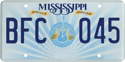 MS license plate BFC045