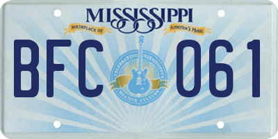 MS license plate BFC061