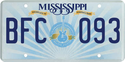 MS license plate BFC093