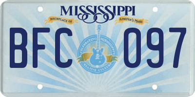 MS license plate BFC097