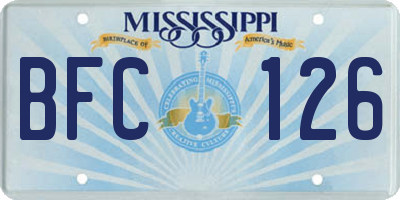 MS license plate BFC126