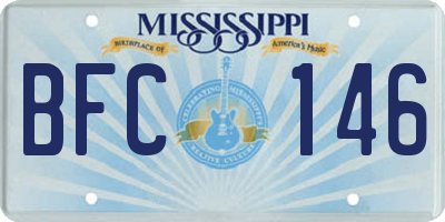MS license plate BFC146
