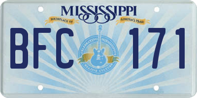 MS license plate BFC171