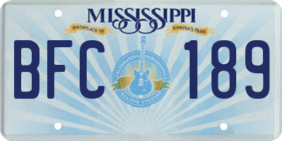 MS license plate BFC189