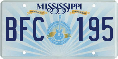 MS license plate BFC195