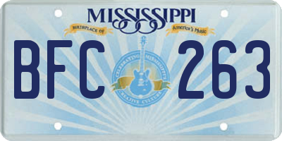 MS license plate BFC263