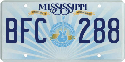 MS license plate BFC288