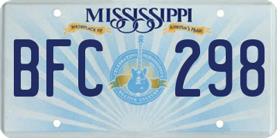 MS license plate BFC298