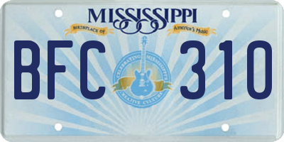 MS license plate BFC310