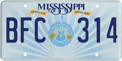 MS license plate BFC314
