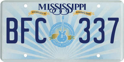 MS license plate BFC337