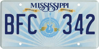 MS license plate BFC342