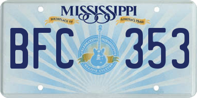 MS license plate BFC353