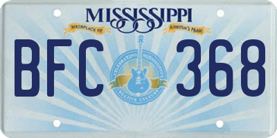 MS license plate BFC368