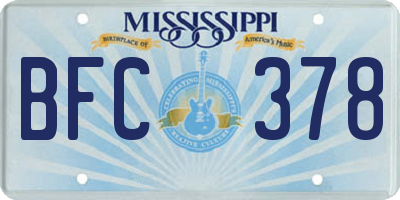 MS license plate BFC378