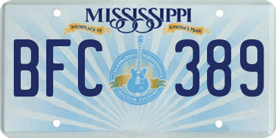 MS license plate BFC389