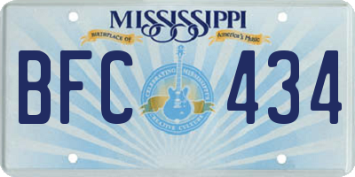 MS license plate BFC434