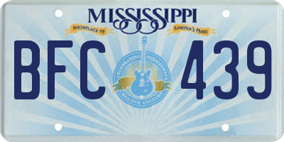MS license plate BFC439