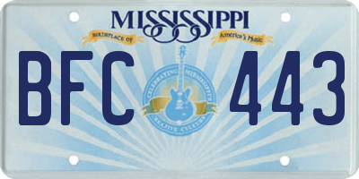 MS license plate BFC443