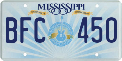 MS license plate BFC450