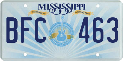 MS license plate BFC463