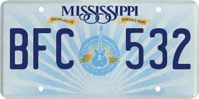 MS license plate BFC532