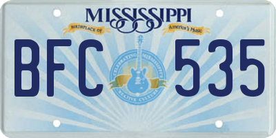 MS license plate BFC535