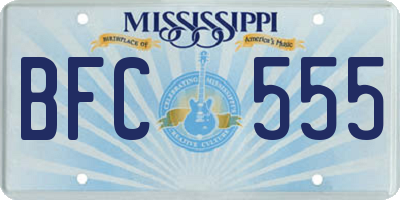 MS license plate BFC555