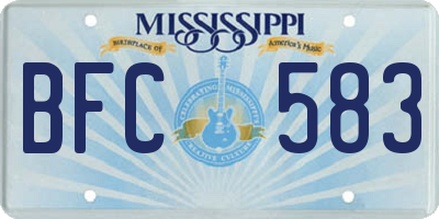 MS license plate BFC583