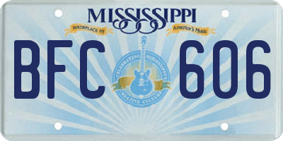 MS license plate BFC606