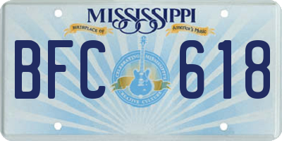 MS license plate BFC618