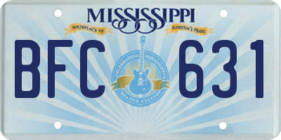 MS license plate BFC631