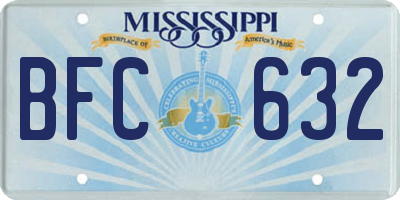 MS license plate BFC632