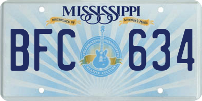 MS license plate BFC634