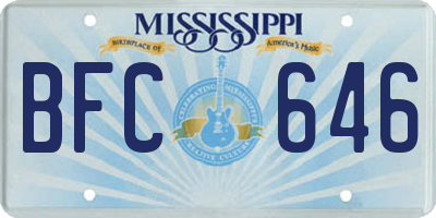 MS license plate BFC646