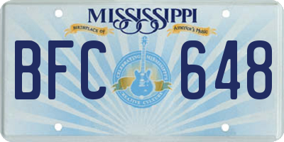 MS license plate BFC648