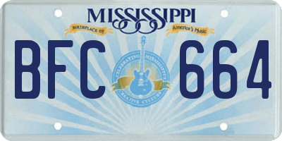 MS license plate BFC664